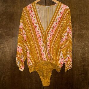 Free People, Size M, pattern bodysuit